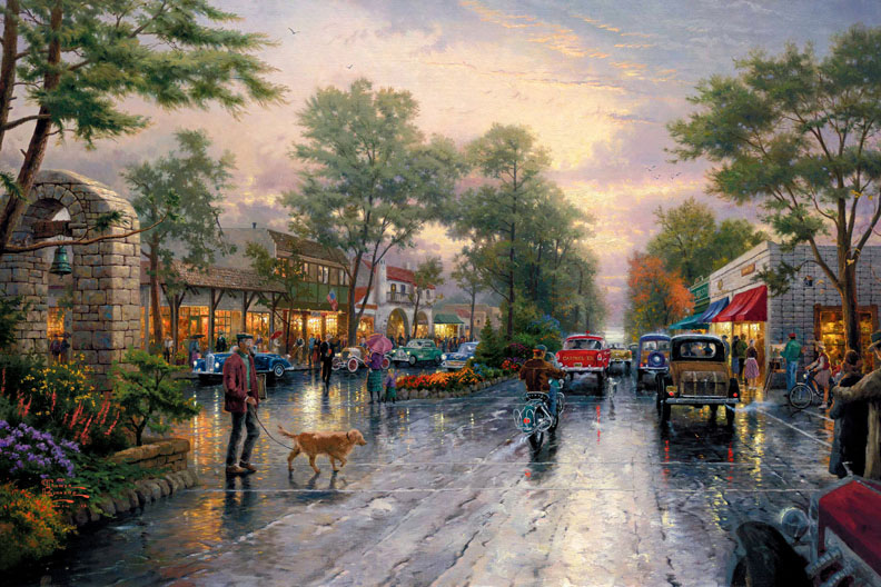 Thomas Kinkade Carmel, Sunset On Ocean Avenue